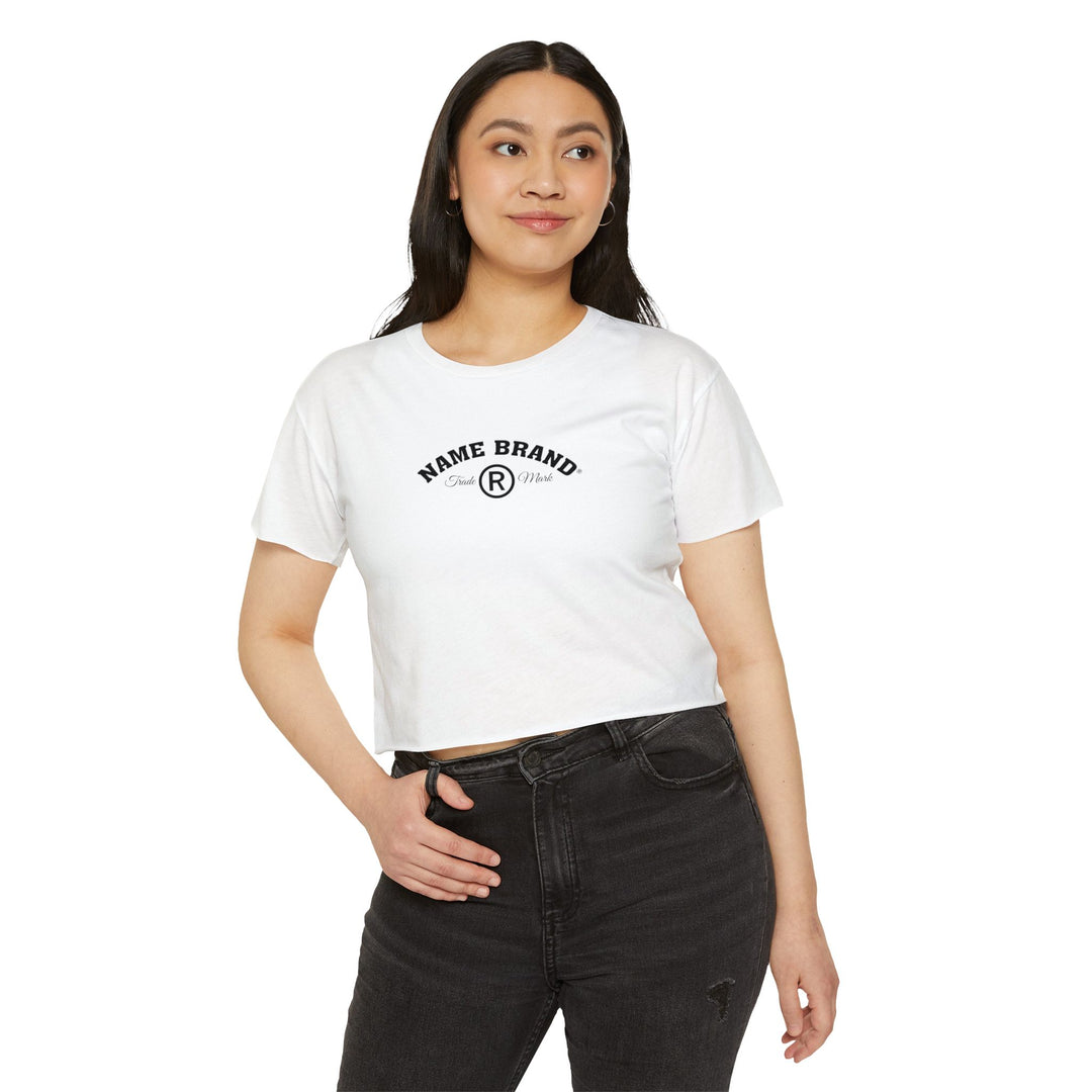 Name Brand Crop Top — Minimal Logo Women&