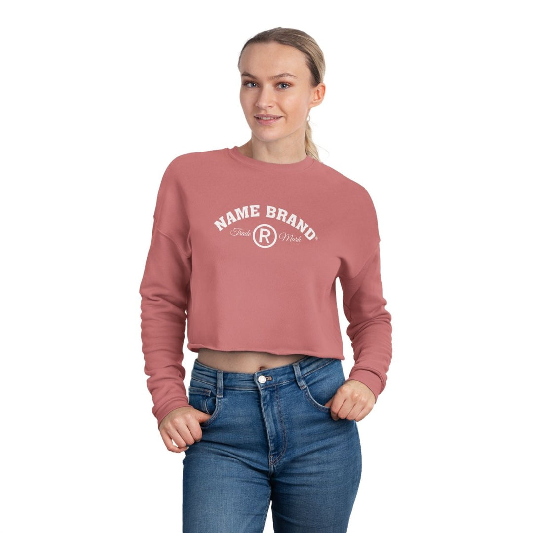 Cropped Sweatshirt — NAME BRAND Logo Women's Crewneck, Casual - Name Brand Apparel ATX