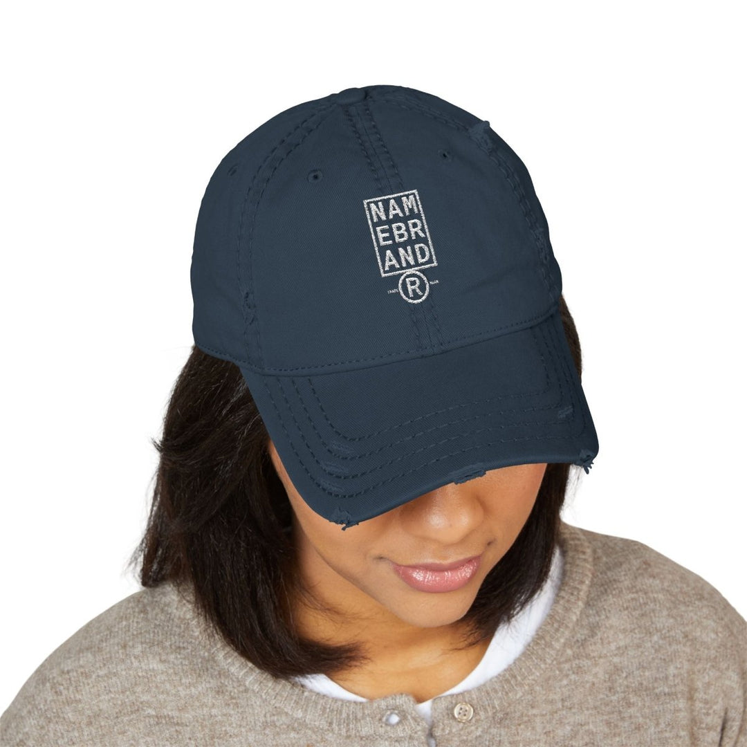 Distressed Embroidered – Vintage Washed Cap - Name Brand Apparel ATX