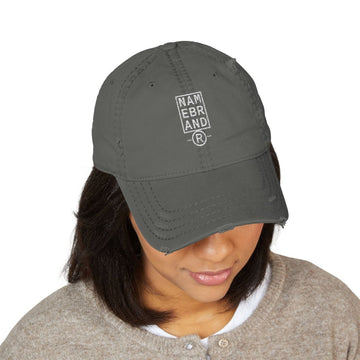 Distressed Embroidered – Vintage Washed Cap - Name Brand Apparel ATX