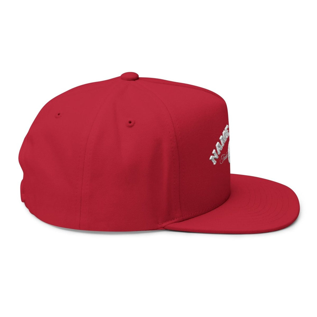 Embroidered Flat Bill Cap — Classic Name Brand Script Snapback - Name Brand Apparel ATX
