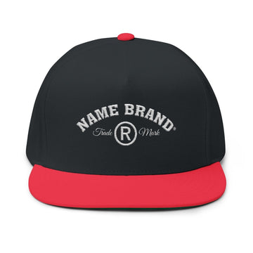 Embroidered Flat Bill Cap — Classic Name Brand Script Snapback - Name Brand Apparel ATX