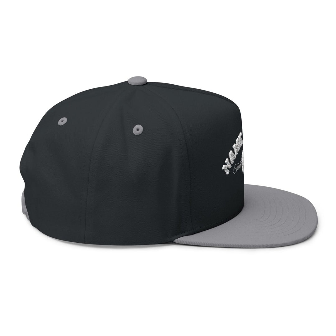 Embroidered Flat Bill Cap — Classic Name Brand Script Snapback - Name Brand Apparel ATX