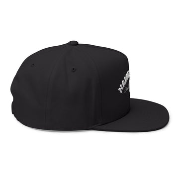 Embroidered Flat Bill Cap — Classic Name Brand Script Snapback - Name Brand Apparel ATX